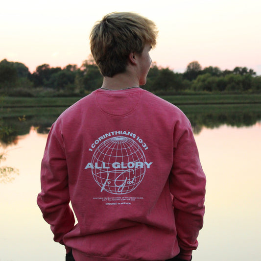 All Glory to God Crewneck - Watermelon